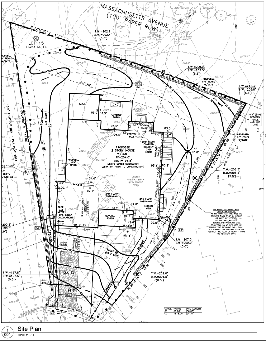 Laverock Ct site plan — 11,243 sq ft lot in Bethesda, MD