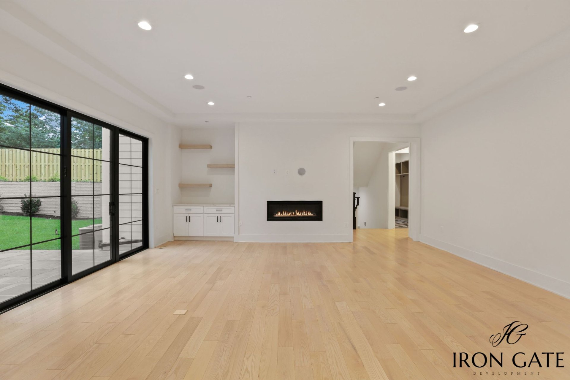 Living room with fireplace