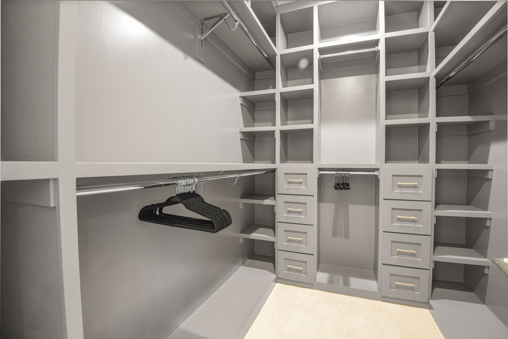 Custom walk-in closet with built-ins