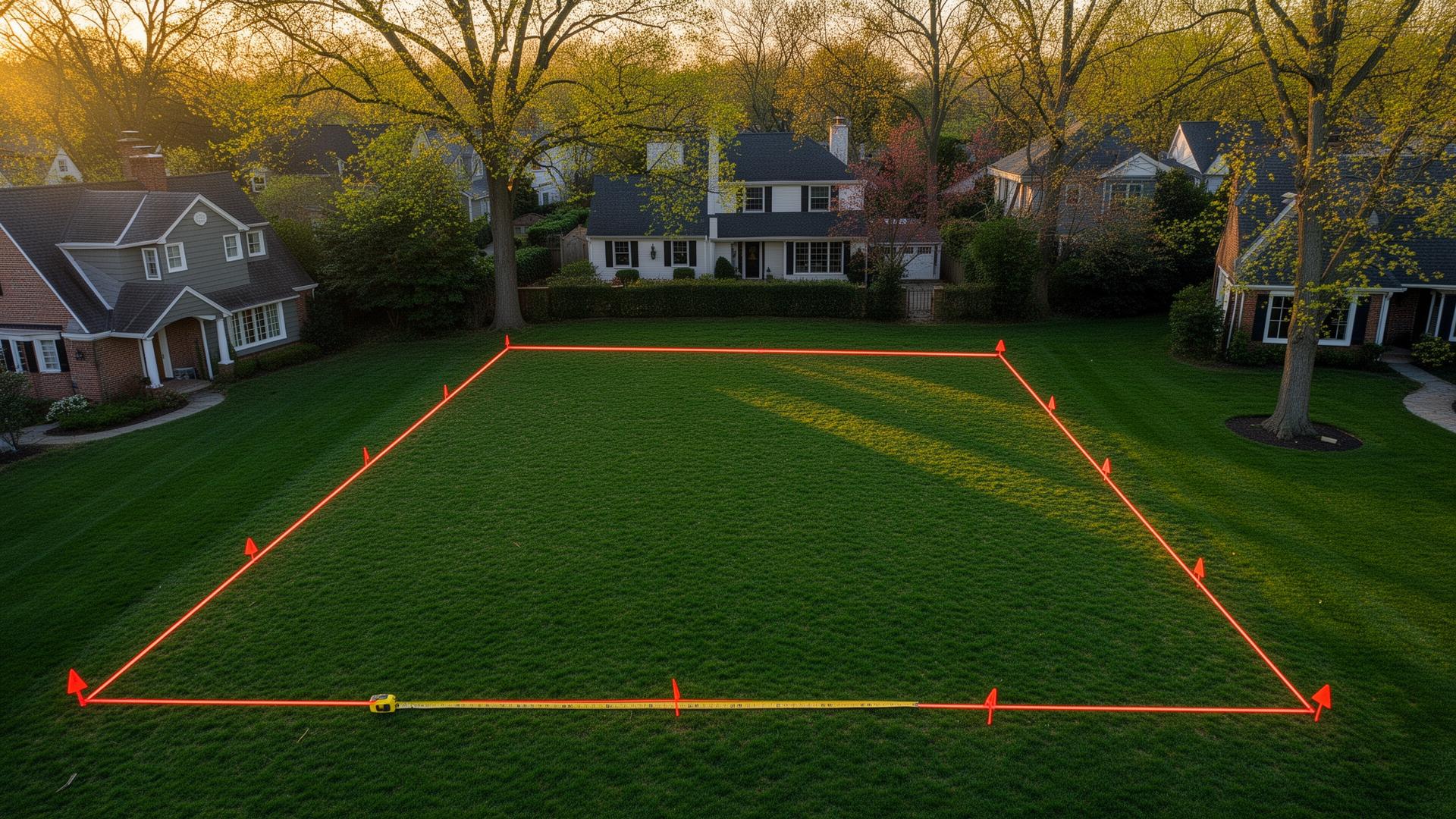 Residential property survey showing setback lines and buildable area markings on a lot in the DC suburbs